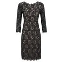 Diane von Furstenberg Women's Colleen Fitted Back Zip Lace Dress - Black