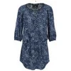 Maison Scotch Women's Silky Feel Print Beaded Neckline Tunic Dress - Blue - Image 1