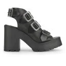 Miista Women's Amber Buckle Heeled Leather Sandals - Black Image 1