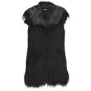 Unreal Fur Women's Long Hair Faux Fur Play Gilet - Black Image 1