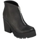 Miista Women's Virginia Zip Front Heeled Leather Boots - Black