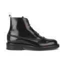 Carven Men's Lace Up Leather Boots - Black