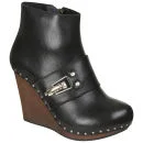 See By Chloé Women's Wedged Leather Ankle Boots - Black
