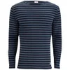 Armor Lux Men's Long Sleeved Striped T-Shirt - Rich Navy/Storm Blue - Image 1