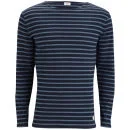 Armor Lux Men's Long Sleeved Striped T-Shirt - Rich Navy/Storm Blue