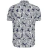Edwin Men's Classic Regular Cotton Short Sleeve Shirt - Allover Palm Print - Image 1