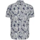 Edwin Men's Classic Regular Cotton Short Sleeve Shirt - Allover Palm Print