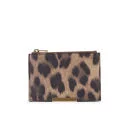 Sophie Hulme Women's Small Zip Leather Pouch Purse - Leopard Image 1