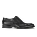 Mr. Hare Men's Miles Lace-Up Toe Cap Leather Shoes - Black