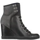 See By Chloé Women's Leather Wedge Trainers - Black Image 1