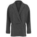 rag & bone Women's Primrose Leather Detail Boyfriend Coat - Grey