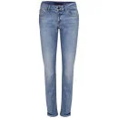 Victoria Beckham Women's Mid Rise Boyfriend Woven Jeans - Faded Blue Image 1