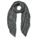 Knutsford Paisley Printed Cashmere Blend Scarf - Blue/Green Image 1