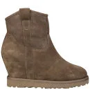 Ash Women's Yahoo Bis Suede Wedged Ankle Boots - Stone