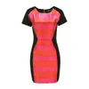 Markus Lupfer Women's DR372 Contrast Stripe Dress - Orange, Pink & Black - Image 1