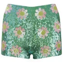 Wildfox Women's Psychodelic Daisies Shorts - Glitter Green