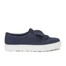 F-Troupe Women's Bow Suede Flatforms - Navy