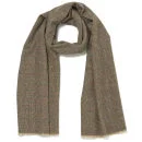 Knutsford Men's Textured Marl Cashmere Scarf - Rust/Green Image 1
