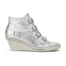 Ash Women's Genial Wedged Leather Trainers - Silver Image 1