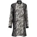 Paul by Paul Smith Women's Oversized Floral Placement Shirt Dress - Black/Grey Image 1
