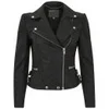 Muubaa Women's Horana Corded Leather Biker Jacket - Black - Image 1
