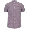 Lyle & Scott Men's Short Sleeve Gingham Shirt - Blackcurrant - Image 1