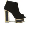 Kat Maconie Women's Velma Platform Peep Toe Suede Heeled Ankle Boots - Black - Image 1