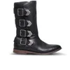 Hudson London Women's Lock Buckle Calf Leather Knee High Boots - Black - Image 1