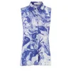 Charlotte Taylor Women's Blue Marble Sleeveless Shirt - Blue/White - Image 1