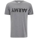 Wood Wood Men's 'AARMY' Crew Neck T-Shirt - Cotton Grey Melange