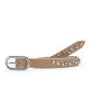 French Connection Lucina Studded Leather Belt - Kitten