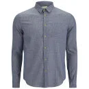 Folk Men's Check Tri Pocket Long Sleeve Shirt - Indigo Image 1