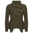 GROA Women's Boiled Wool Winter Jacket - Green Image 1