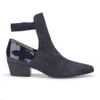 Wood Wood Women's Charlot Suede/Patent Leather/Mesh Ankle Boots - Navy - Image 1