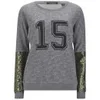 Maison Scotch Women's Special College Sequin Sleeve Sweatshirt - Grey - Image 1