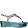 Jeffrey Campbell Women's Neptune Spiked Flatform Sandals - Turquoise - Image 1