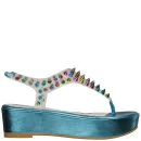 Jeffrey Campbell Women's Neptune Spiked Flatform Sandals - Turquoise