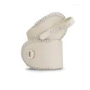 French Connection Women's Briony Whipstitch Leather Waist Belt - Cream