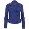 Muubaa Women's Ollon Quilted Leather Biker Jacket - Oxford Blue - Image 1