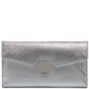 Lulu Guinness Metallic Cross Hatched Leather Wallet - Silver Image 1
