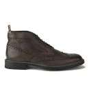 Paul Smith Shoes Men's Grayson Leather Brogue Boots - Sigaro Dip Dye Wash