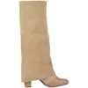 See By Chloé Women's Fold Over Suede Boots - Sand - Image 1