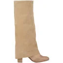 See By Chloé Women's Fold Over Suede Boots - Sand Image 1