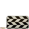Lulu Guinness Chevron Printed Patent Leather Continental Wallet - Black/Stone - Image 1