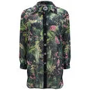 We Are Handsome Women's Jungle Fever Silk Button Up - Blue