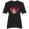Markus Lupfer Women's Sequin Heart Embroidered T-Shirt - Black - Image 1