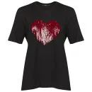 Markus Lupfer Women's Sequin Heart Embroidered T-Shirt - Black
