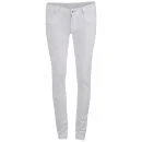 Denham Women's Mid Rise Skinny Jeans - White Image 1