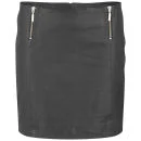 Gestuz Women's Parcy Zip Leather Mini Skirt - Black