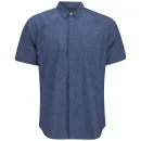 Levi's Commuter Men's Standard Fit Raglan Short Sleeve Blue Shadow Shirt - Blue
